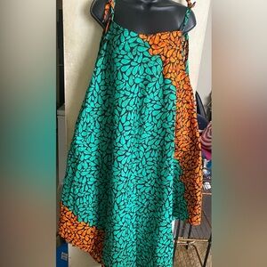 Vibrant Teal and Orange Women's Skirt